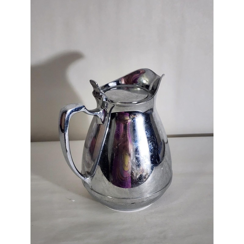 Vintage Thermos Bottle Co Chrome Pitcher Insulated Carafe 954 F Norwich CT USA